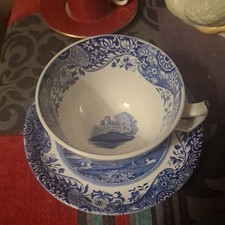 SPODE CUP & SAUCER BLUE & WHITE