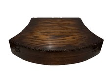 Vintage Shaped Empty Wooden Cutlery Canteen Box  Curved Front
