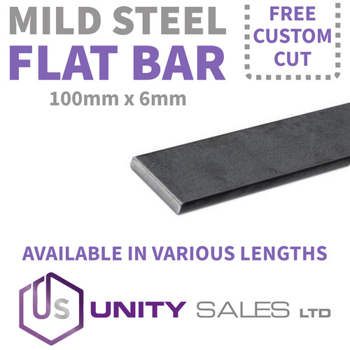 100mm 6mm mild steel flat - 100mm, x