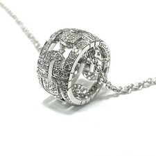 BVLGARI Parentesi Diamond Ring Pendant Necklace K18White Gold diamond Chain 45cm