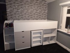 White Mid Sleeper Bed with