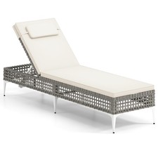 Rattan White Sun Lounger
