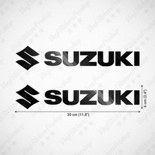 Kit 2 stickers SUZUKI 12" Glossy BLACK decal vinyl tank bike logo GSX-R600 kit