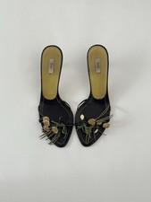 RARE Vintage Prada Floral Daisy Kitten Heels Limited Edition