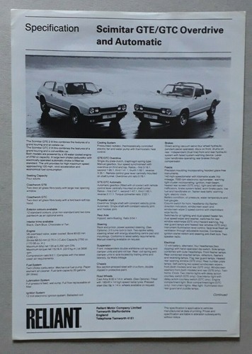 Reliant scimitar gte gtc - scimitar,