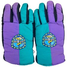 Snow Surf Ski Gloves One Size Men's Multi Polyester Retro Vintage Ski Snowboard