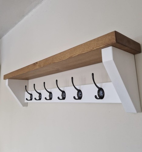 Coat rack shelf - handmade, wall
