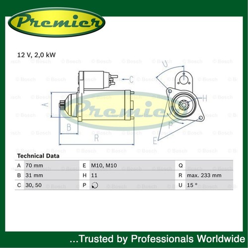 Premier starter motor - motor, fits