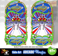 Galaga Arcade Side Artwork Panel Stickers Graphics / Laminated All Sizes