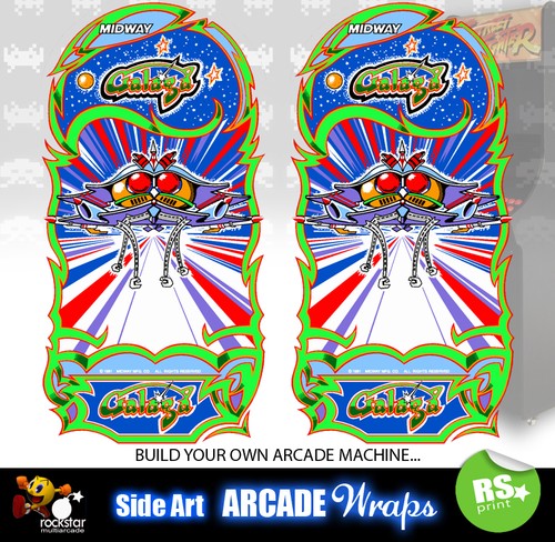 Galaga arcade side artwork - galaga,