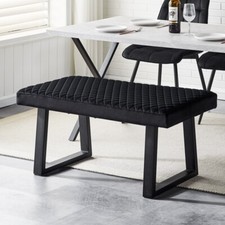 Bed Bench End Stool Upholstered Ottoman Window Seat Black Velvet Footstool