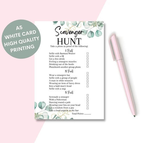Hen party games scavenger - party, games,