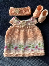 HAND KNITTED DOLLS CLOTHES * UNIQUE OUTFIT 10” 11” 12” BABY, OOAK, REBORN, TEDDY