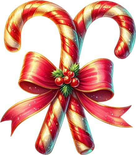 Christmas candy cane bow wall - cane,