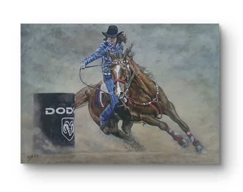 Barrel racing acrylic - barrel,