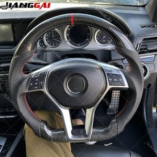 Real Carbon Fiber Steering Wheel for Mercedes-Benz CLA AMG A C Class E SLK 13+