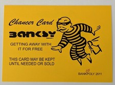 YELLOW BANKSY Chancer Card - Banksypoly 2011 - Graffiti Art / Street Art 