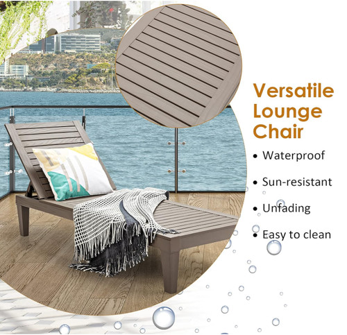 Plastic sun lounger adjustable - plastic,