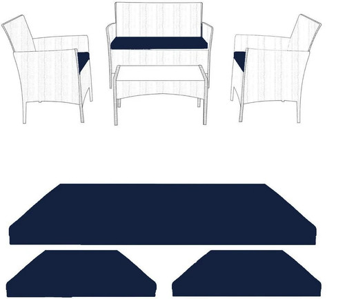 3pc navy replacement cushions - 3pc,