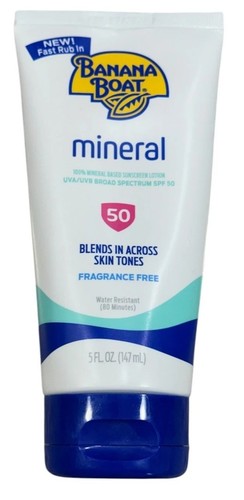 Banana boat mineral sunscreen - boat,