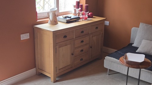 Large solid oak sideboard - oak, /