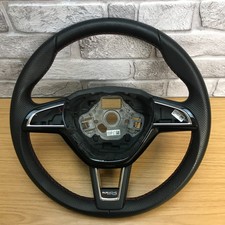Genuine Skoda Octavia VRS MK3, 5E, leather, red stitched steering wheel.   5A