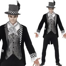 Deluxe Mad Hatter Mens Fairytale Fancy Dress Halloween Costume M-XL