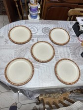 Set Of 5 Denby Fire Chilli Stripes  large Dinner Plates