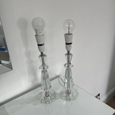 Pair of Laura Ashley Cut Glass Table Lamps Tall 38cm Height - see description 