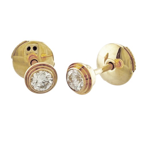 Cartier earring k18 yellow - cartier,