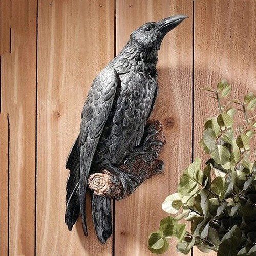 Fake raven crow statue resin - fake,