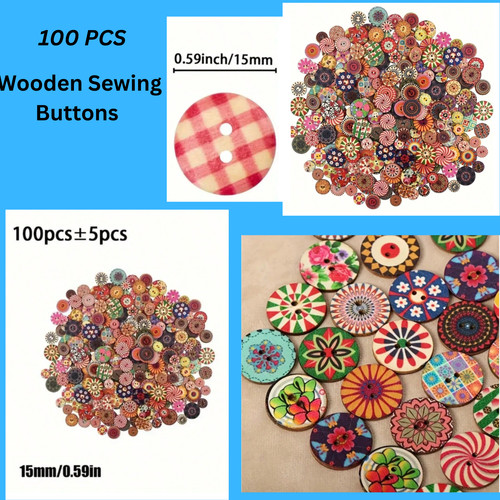100pcs wooden sewing - wooden,