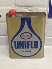 Vintage French ESSO Uniflo Motor Oil 2 Litre Tin/Can Empty (ES108)