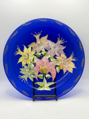 Hand painted cobalt blue glass - hand,