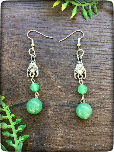 New green beads silver colour - new,