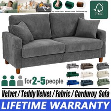 2/3/4 Seater Teddy Velvet Sofa with 2 Pillows Modern Couch Love Seat Settee Home