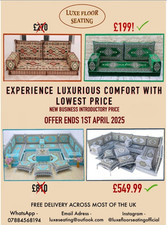 Majlis Floor Seating High Quality  Lowest EVER PRICE. 10 YEAR Warranty.