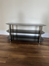 Large Black Glass TV Stand