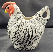 Vintage hand-painted Honiton Pottery chicken / cockerel jug - 15.5 cm