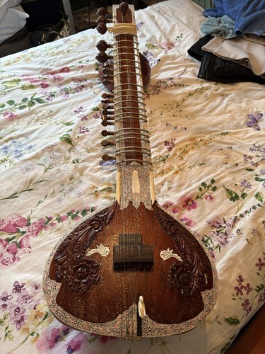 Engraved sitar with detachable - sitar,