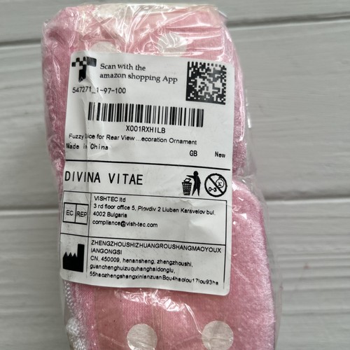 Pink fuzzy dice - pink, rear