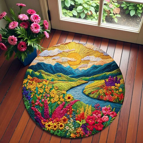 Nature landscape round rug - round,