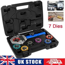Hydraulic Hose Crimper A/C Car Hose Fittings Pipe Crimping Tool Kit 7 Dies UK