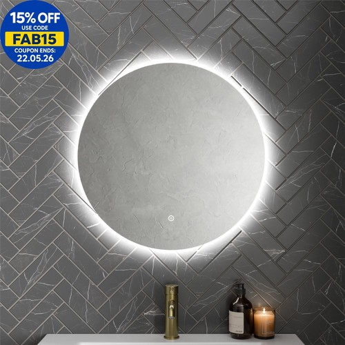 Round led mirror bathroom - led,