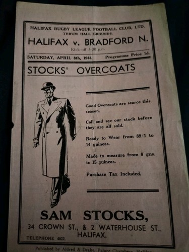 Rare vintage 1944 rugby league - vintage,