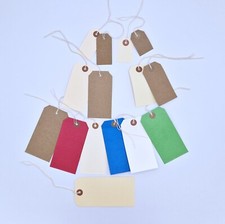 Strung Tags Luggage Labels String Tie on Tags Tickets Reinforced Eyelets