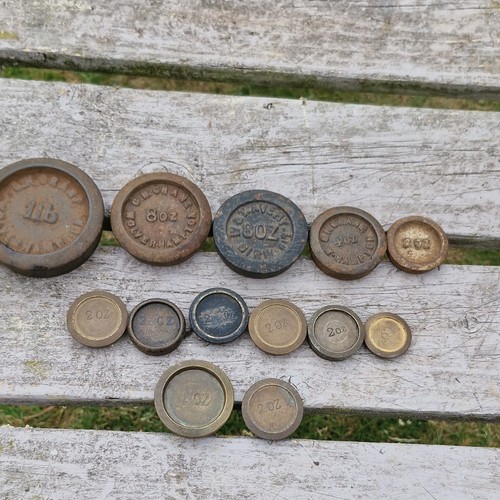 Vintage metal scale weights - scale,
