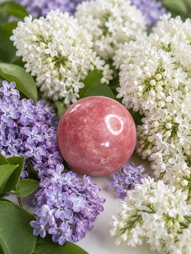 Rhodochrosite crystal sphere - rhodochrosite,