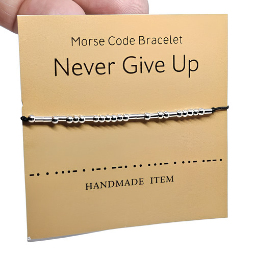 Morse code bracelet never - bracelet,