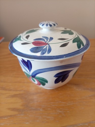 Spongeware lidded bowl - spongeware,